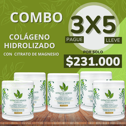 ¡COMBO! PAGA 3 Y LLEVA 5 - Colágeno Con Citrato De Magnesio